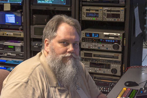 Craig sitting at WMAZ master control