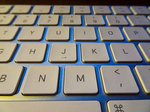 Close up of keys on a keyboard with a cool look