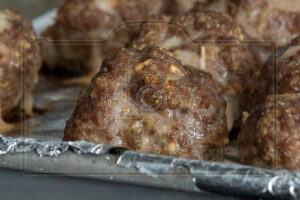 cooked meatballs on a pan