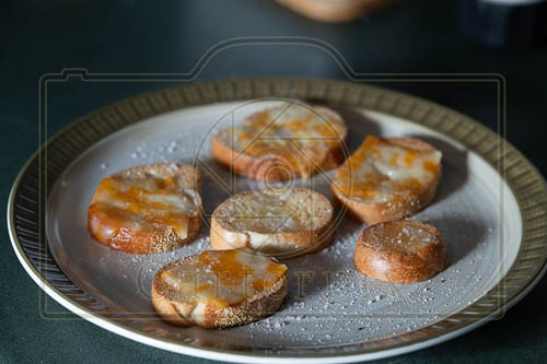 Cheese toast using reflective umbrella