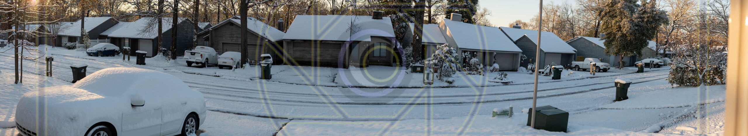 Day after snow, morning. Street panorama