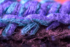 Quilt yarn macro shot