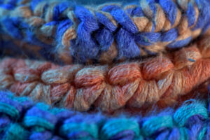 Quilt yarn macro shot