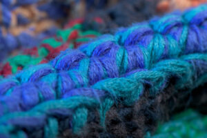 Quilt yarn macro shot