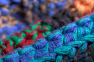 Quilt yarn macro shot
