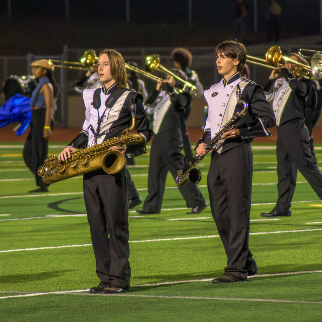 Houston County Silver and Black marching band competition day