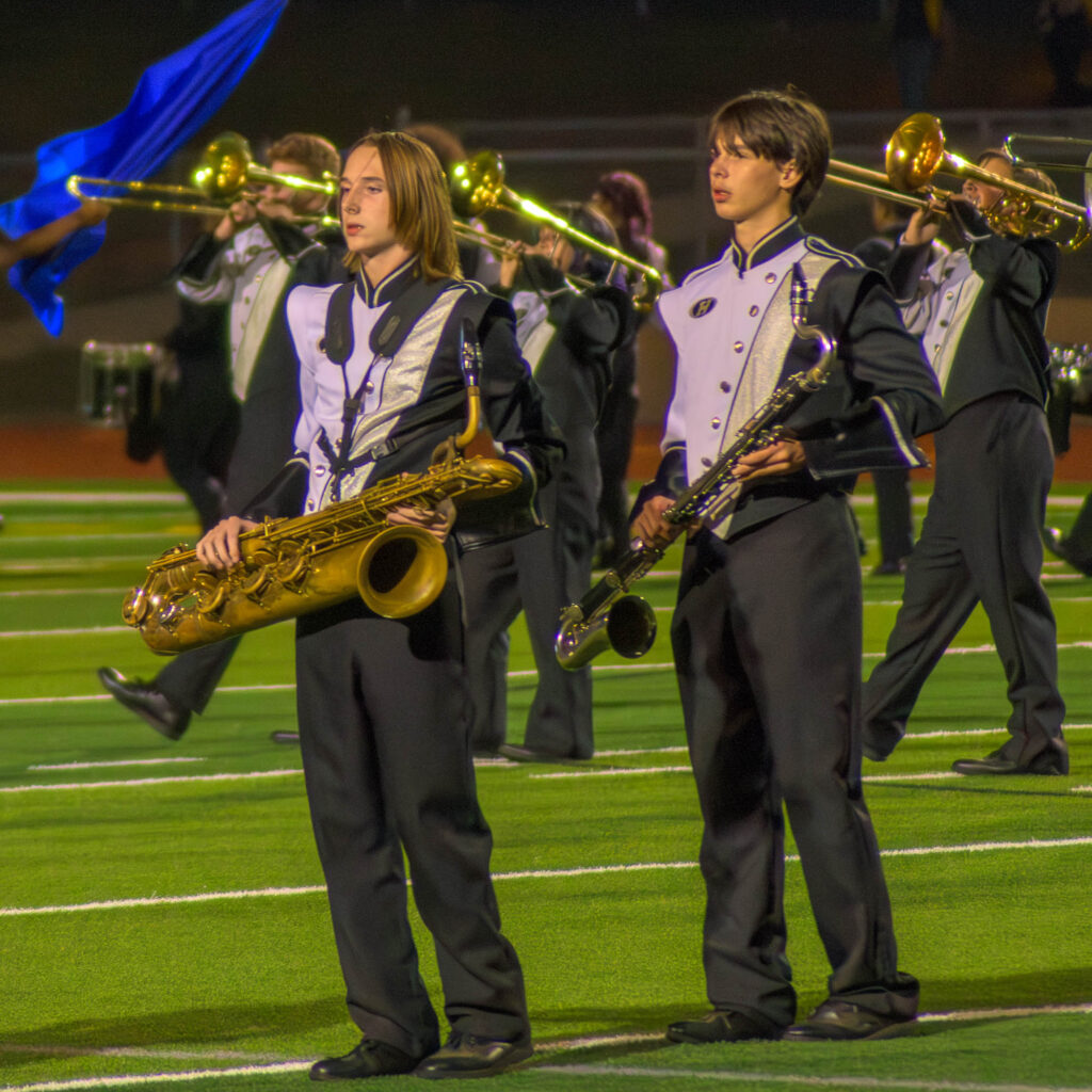 Houston County Silver and Black marching band competition day