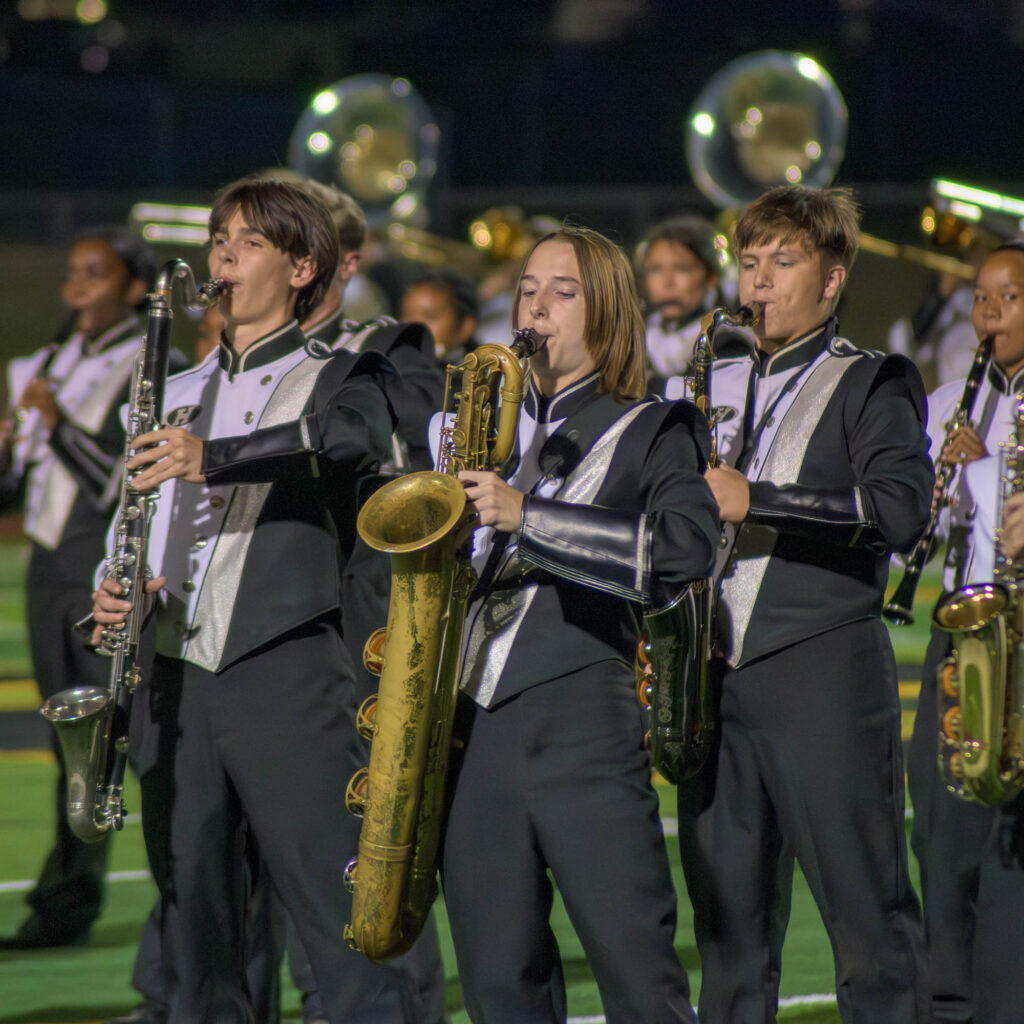 Houston County Silver and Black marching band competition day